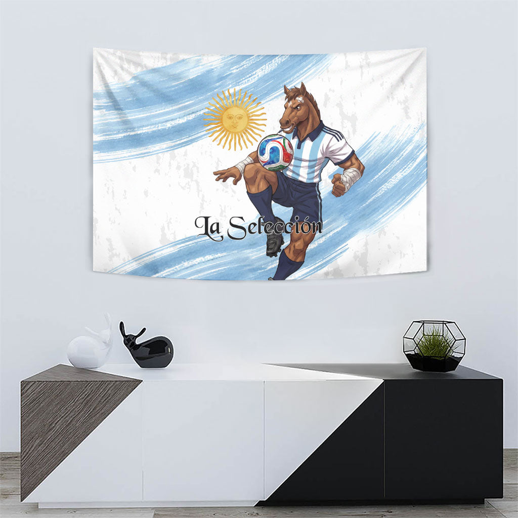Argentina Football Tapestry La Seleccion Horse - Sun Of May