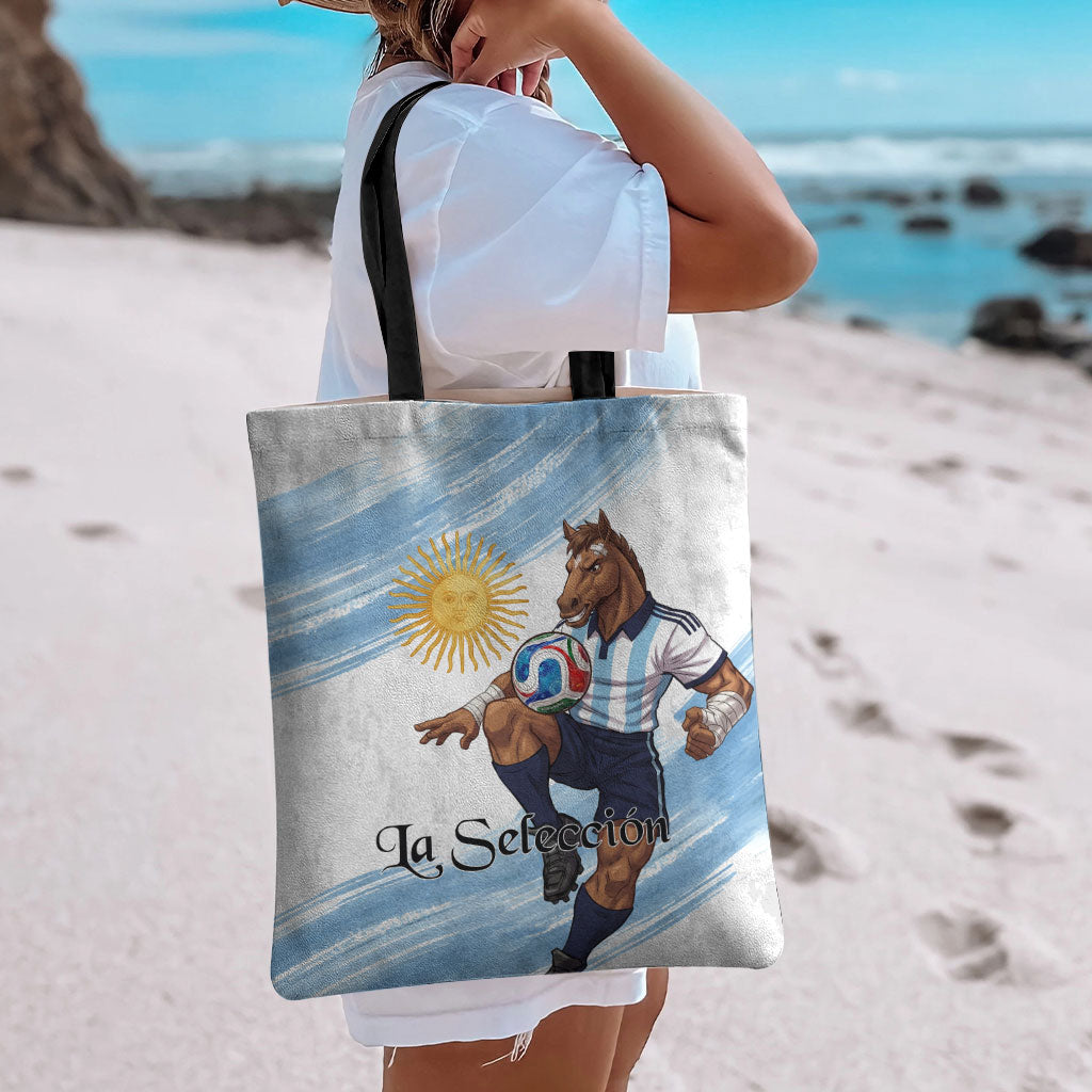 Argentina Football Tote Bag La Seleccion Horse - Sun Of May
