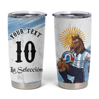 Personalized Argentina Football Tumbler Cup La Seleccion Horse - Sun Of May