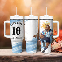 Personalized Argentina Football Tumbler With Handle La Seleccion Horse - Sun Of May