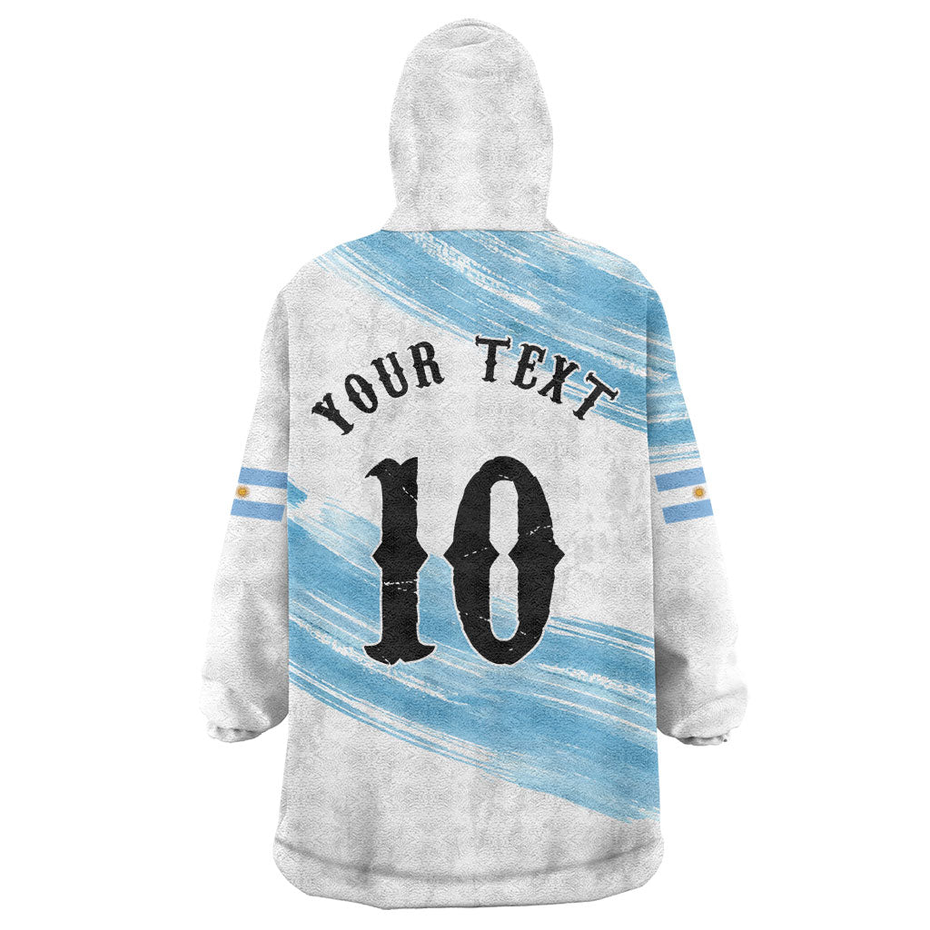 Personalized Argentina Football Wearable Blanket Hoodie La Seleccion Horse - Sun Of May