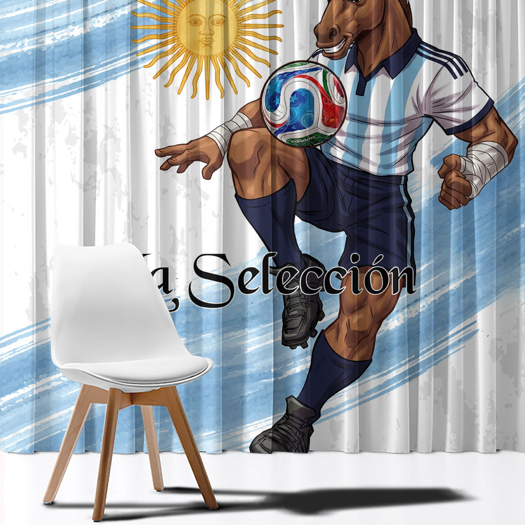 Argentina Football Window Curtain La Seleccion Horse - Sun Of May