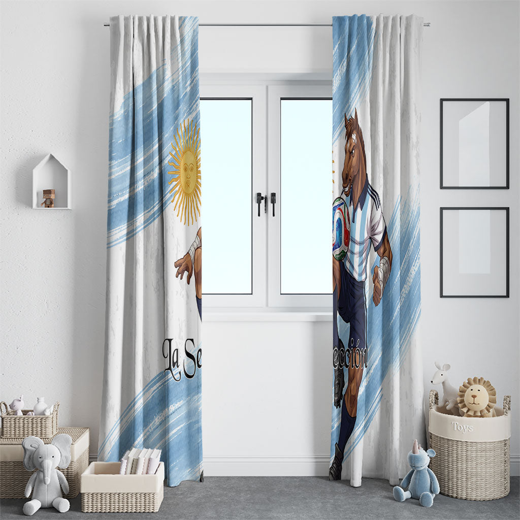 Argentina Football Window Curtain La Seleccion Horse - Sun Of May