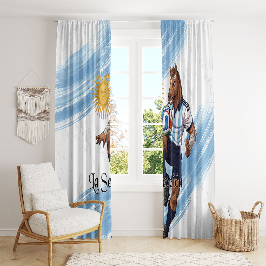 Argentina Football Window Curtain La Seleccion Horse - Sun Of May