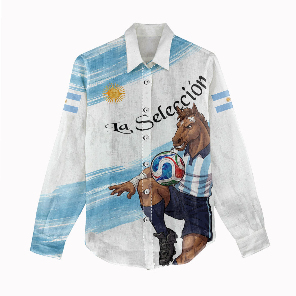 Personalized Argentina Football Women Casual Shirt La Seleccion Horse - Sun Of May