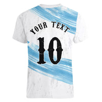 Personalized Argentina Football Women V-Neck T-Shirt La Seleccion Horse - Sun Of May