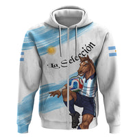 Personalized Argentina Football Zip Hoodie La Seleccion Horse - Sun Of May