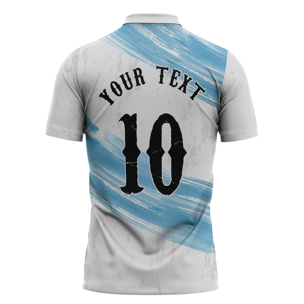 Personalized Argentina Football Zipper Polo Shirt La Seleccion Horse - Sun Of May