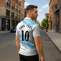 Personalized Argentina Football Zipper Polo Shirt La Seleccion Horse - Sun Of May
