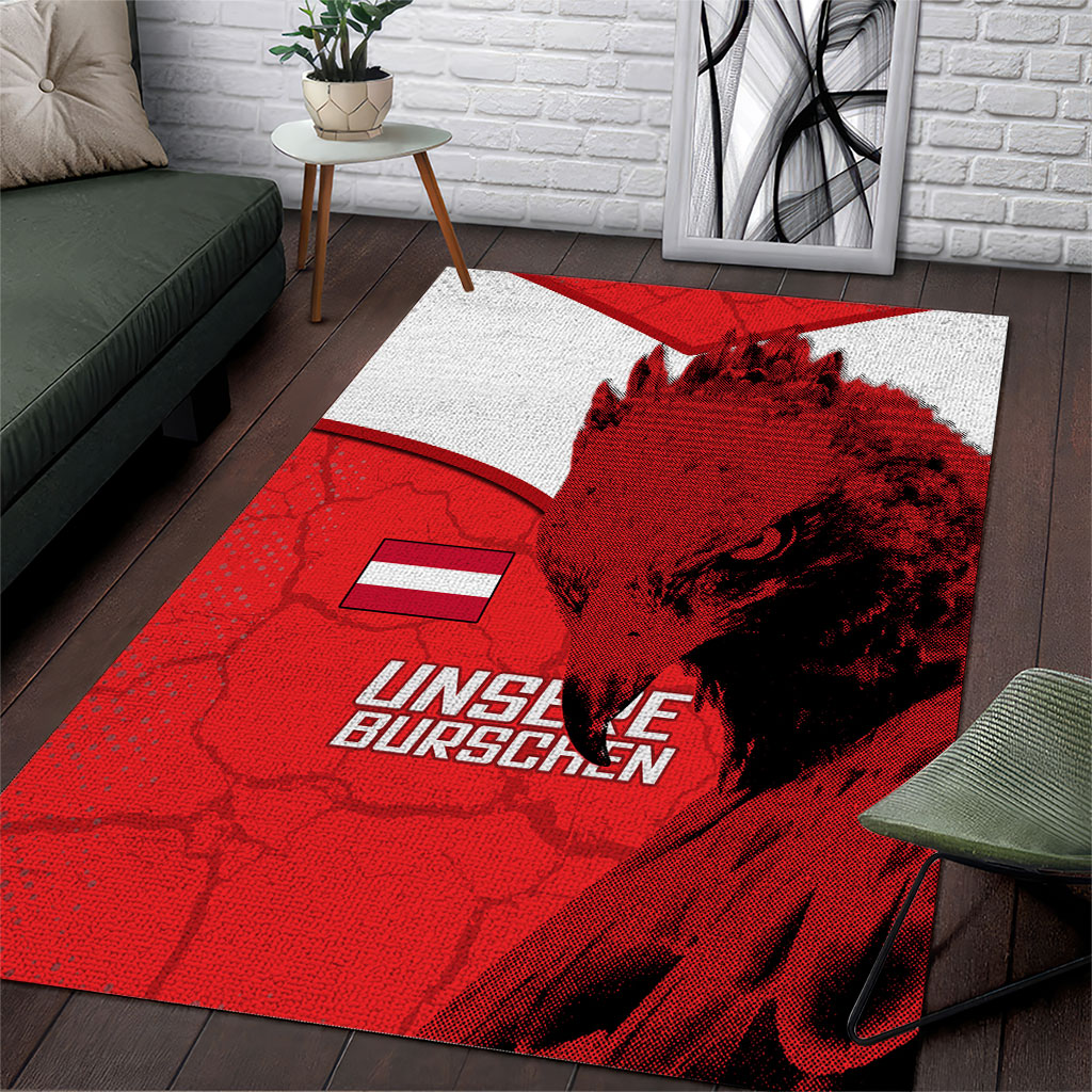 Austria Football Area Rug Unsere Burschen Eagle Mascot