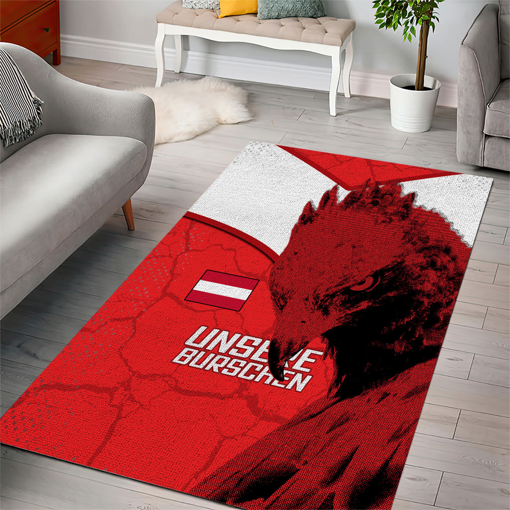 Austria Football Area Rug Unsere Burschen Eagle Mascot