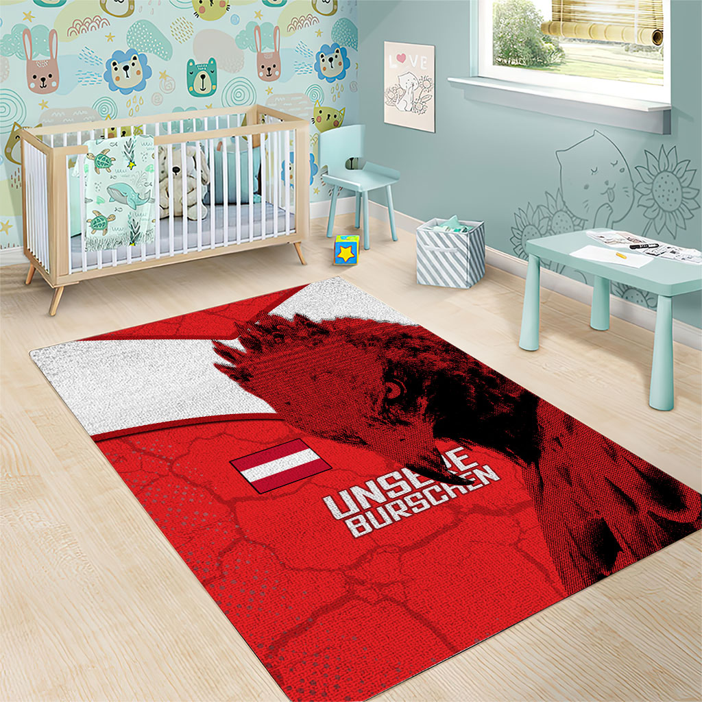 Austria Football Area Rug Unsere Burschen Eagle Mascot