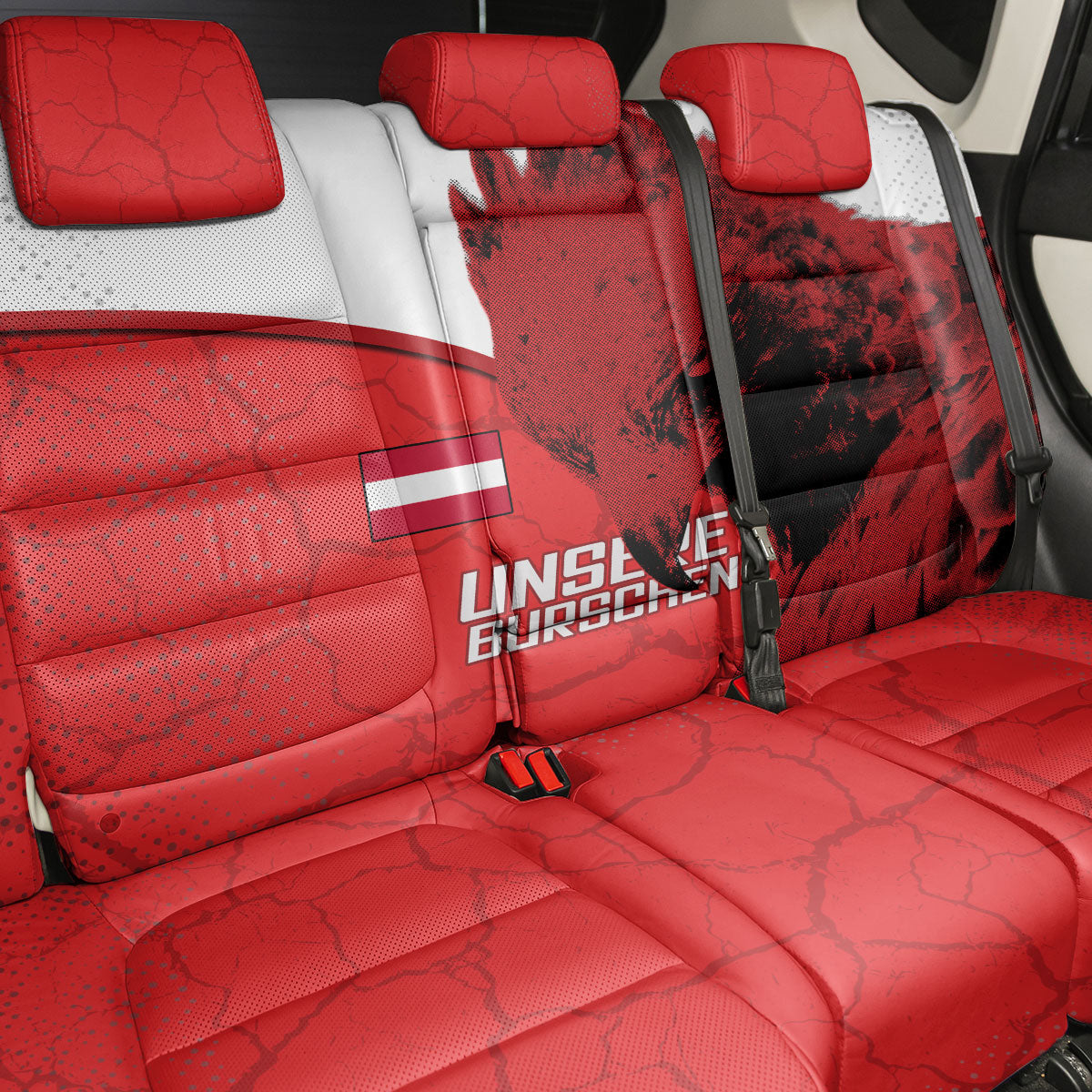 Austria Football Back Car Seat Cover Unsere Burschen Eagle Mascot