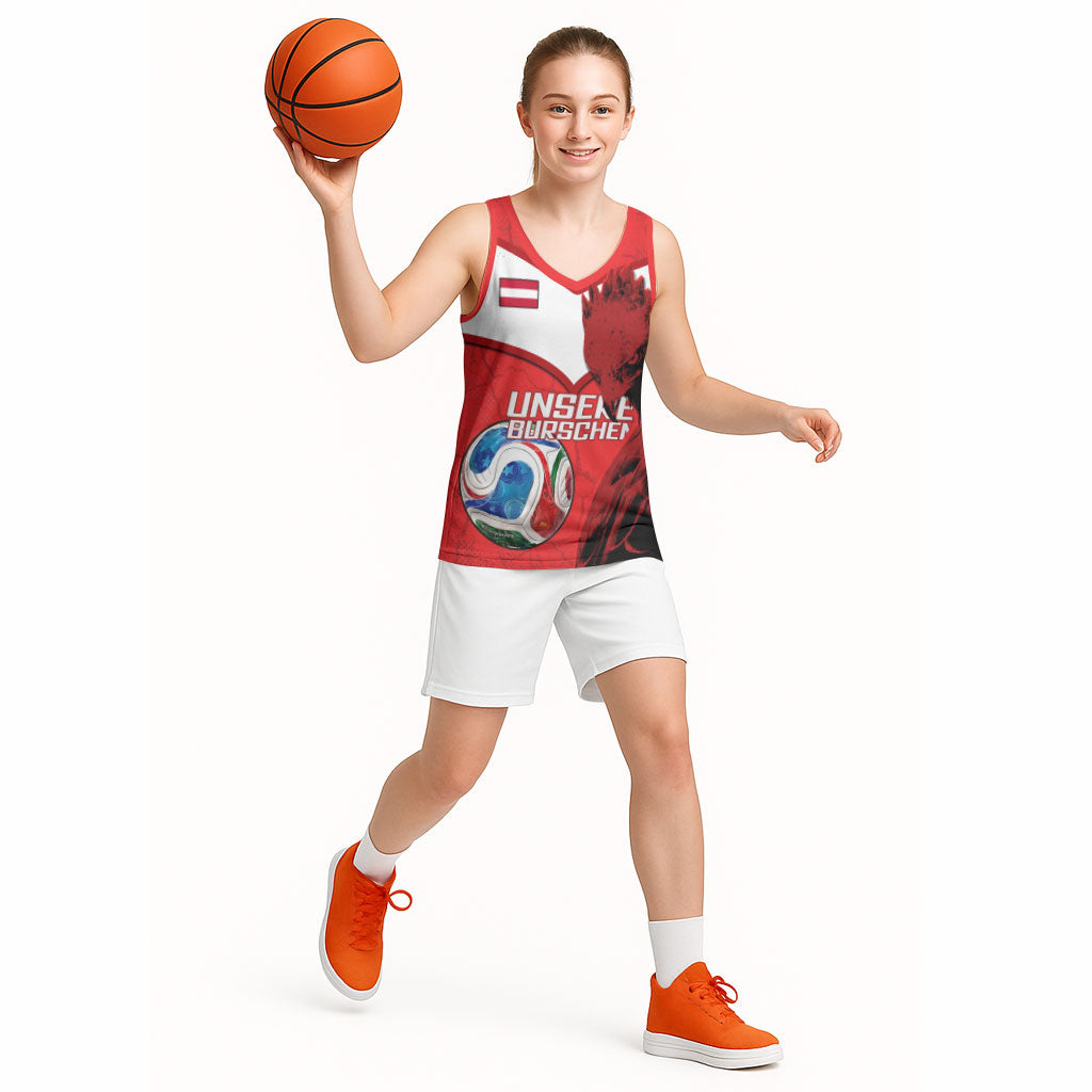 Personalized Austria Football Basketball Jersey Unsere Burschen Eagle Mascot