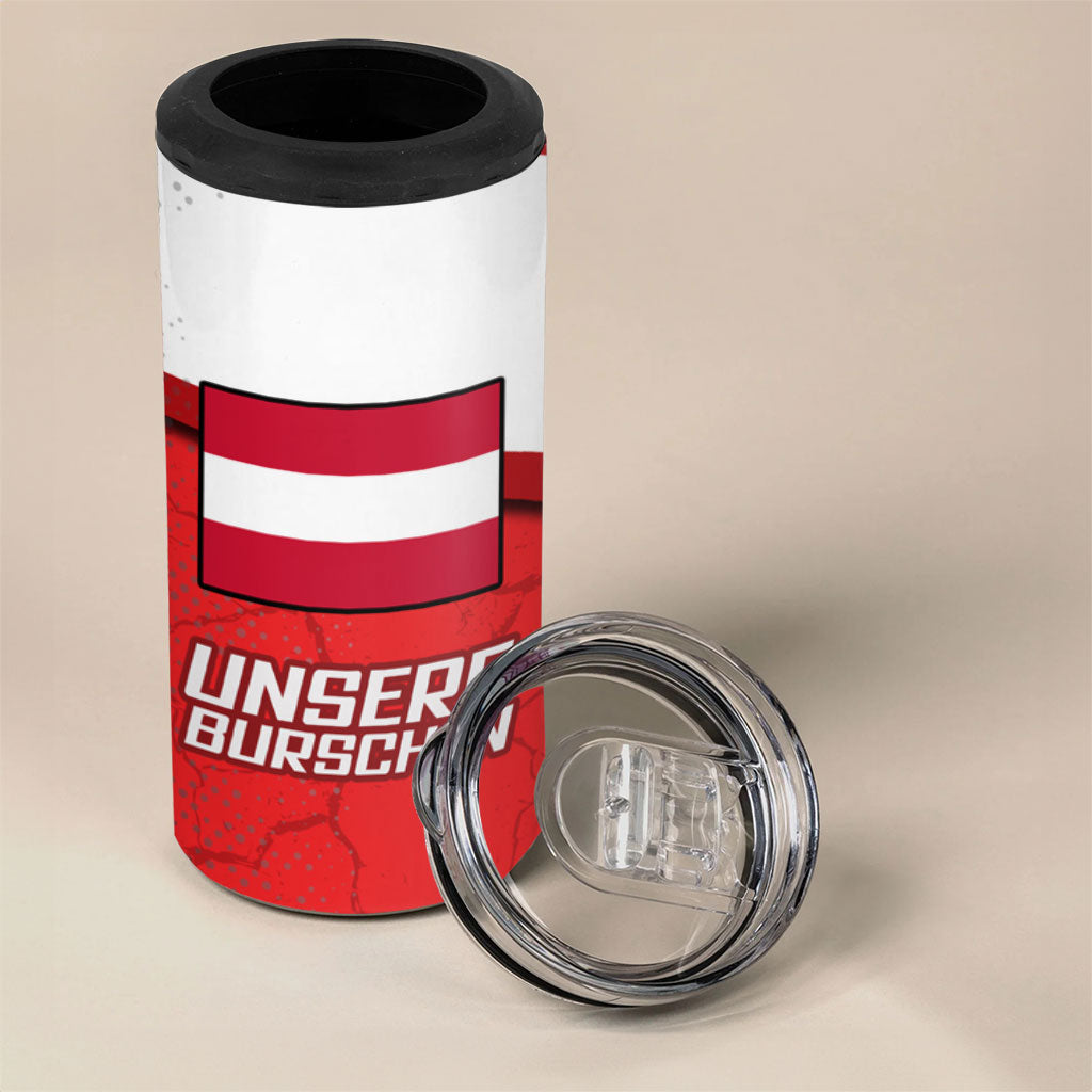 Austria Football 4 in 1 Can Cooler Tumbler Unsere Burschen Eagle Mascot