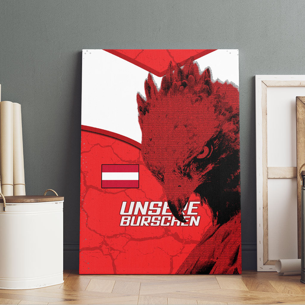 Austria Football Canvas Wall Art Unsere Burschen Eagle Mascot