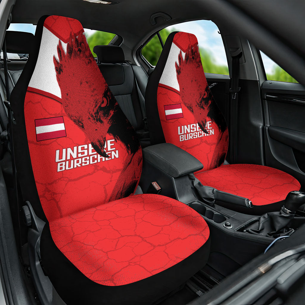 Austria Football Car Seat Cover Unsere Burschen Eagle Mascot