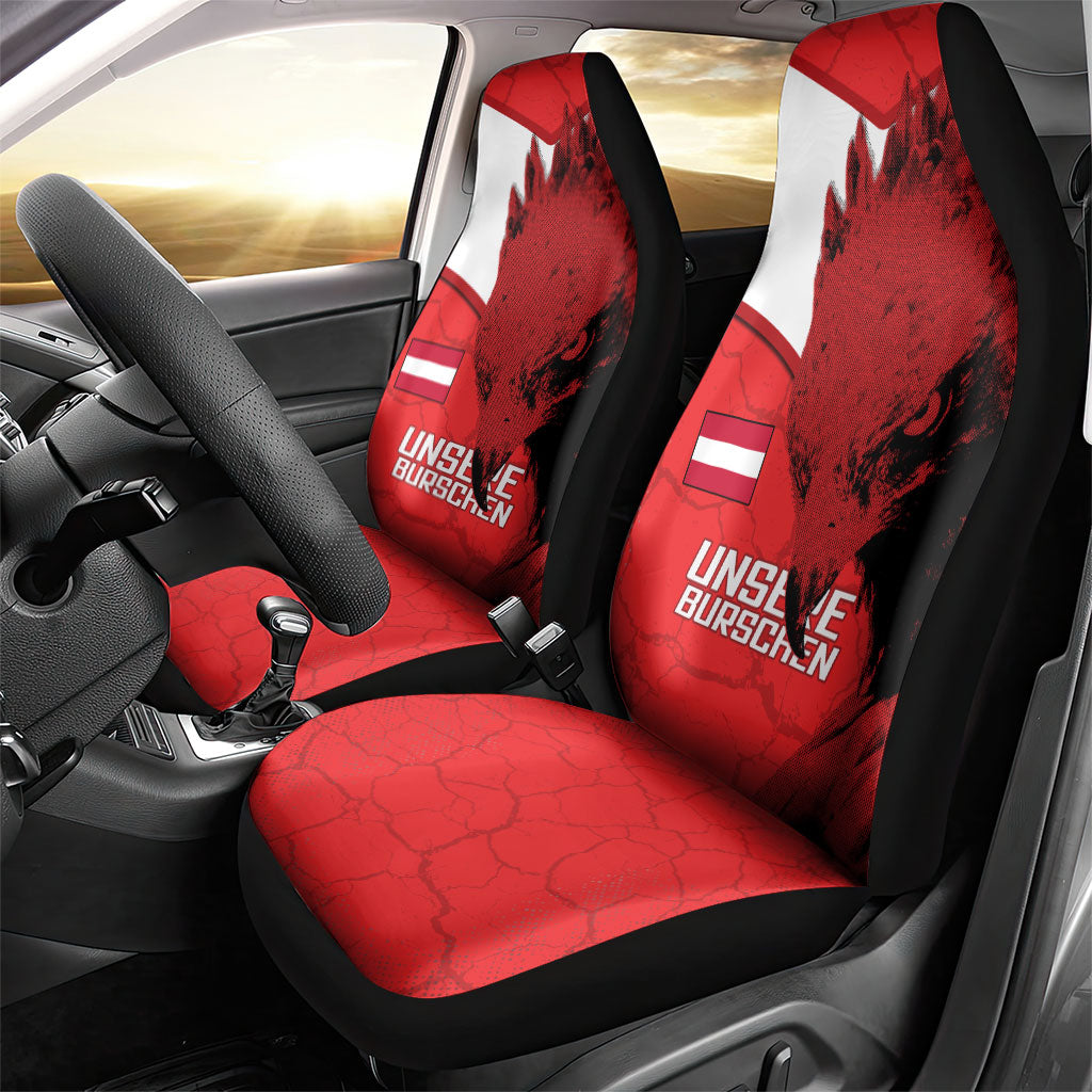 Austria Football Car Seat Cover Unsere Burschen Eagle Mascot