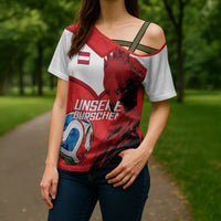 Personalized Austria Football Cross Shoulder Shirt Unsere Burschen Eagle Mascot