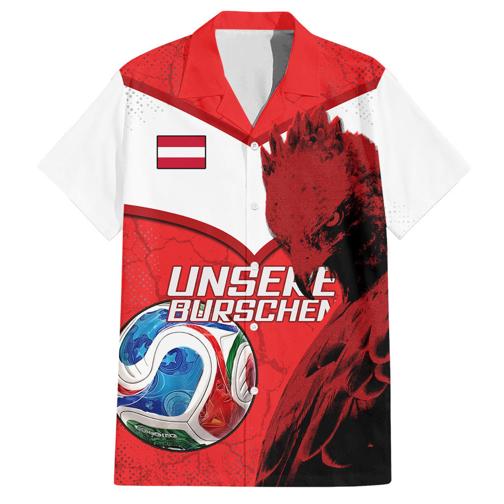 Personalized Austria Football Hawaiian Shirt Unsere Burschen Eagle Mascot