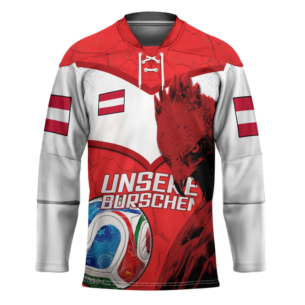 Personalized Austria Football Hockey Jersey Unsere Burschen Eagle Mascot