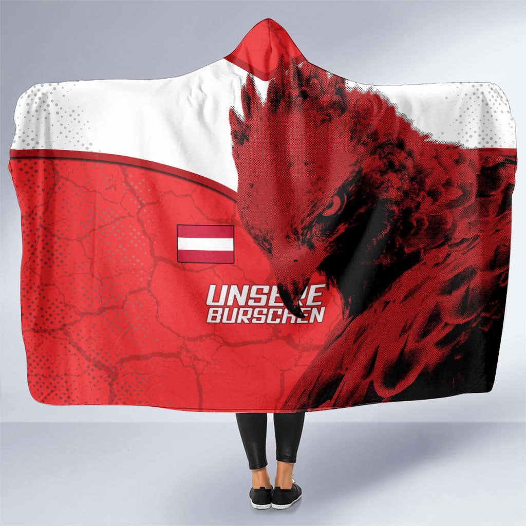 Austria Football Hooded Blanket Unsere Burschen Eagle Mascot