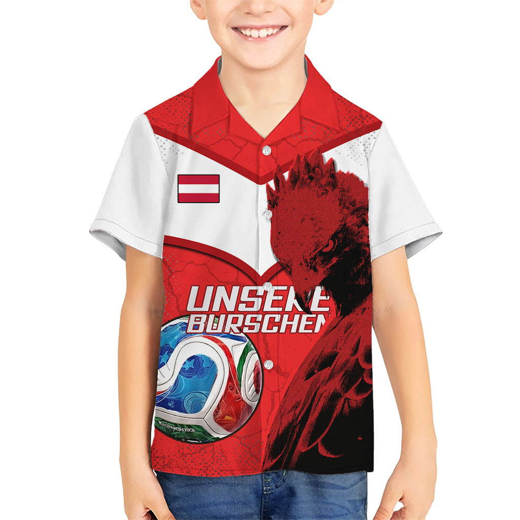 Personalized Austria Football Kid Hawaiian Shirt Unsere Burschen Eagle Mascot