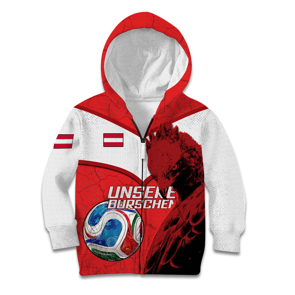 Personalized Austria Football Kid Hoodie Unsere Burschen Eagle Mascot
