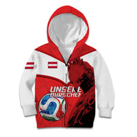Personalized Austria Football Kid Hoodie Unsere Burschen Eagle Mascot
