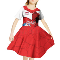 Personalized Austria Football Kid Short Sleeve Dress Unsere Burschen Eagle Mascot