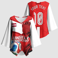 Personalized Austria Football Kimono Sleeve Blouse Unsere Burschen Eagle Mascot