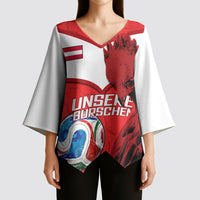 Personalized Austria Football Kimono Sleeve Blouse Unsere Burschen Eagle Mascot