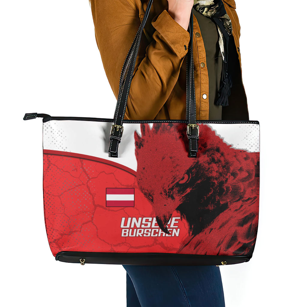 Austria Football Leather Tote Bag Unsere Burschen Eagle Mascot