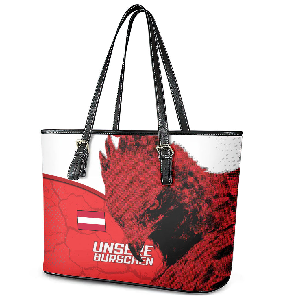 Austria Football Leather Tote Bag Unsere Burschen Eagle Mascot