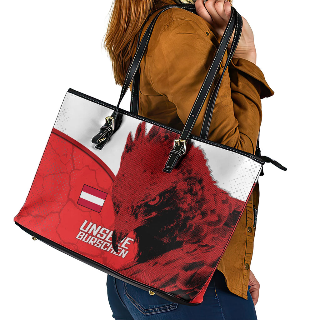 Austria Football Leather Tote Bag Unsere Burschen Eagle Mascot