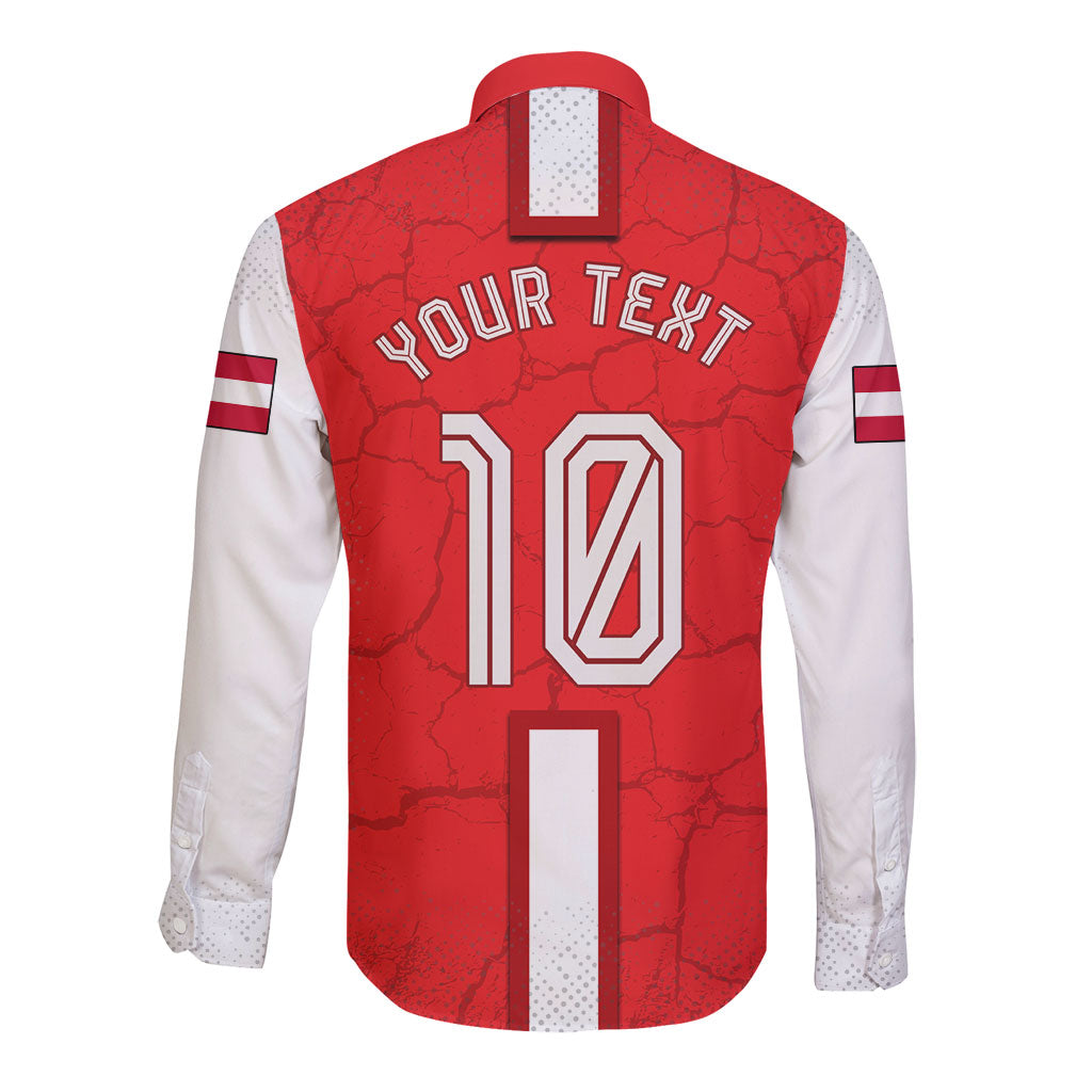 Personalized Austria Football Long Sleeve Button Shirt Unsere Burschen Eagle Mascot