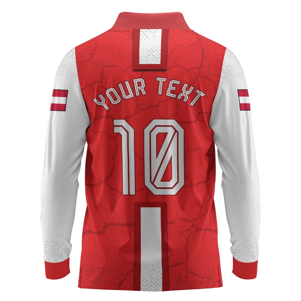 Personalized Austria Football Long Sleeve Polo Shirt Unsere Burschen Eagle Mascot