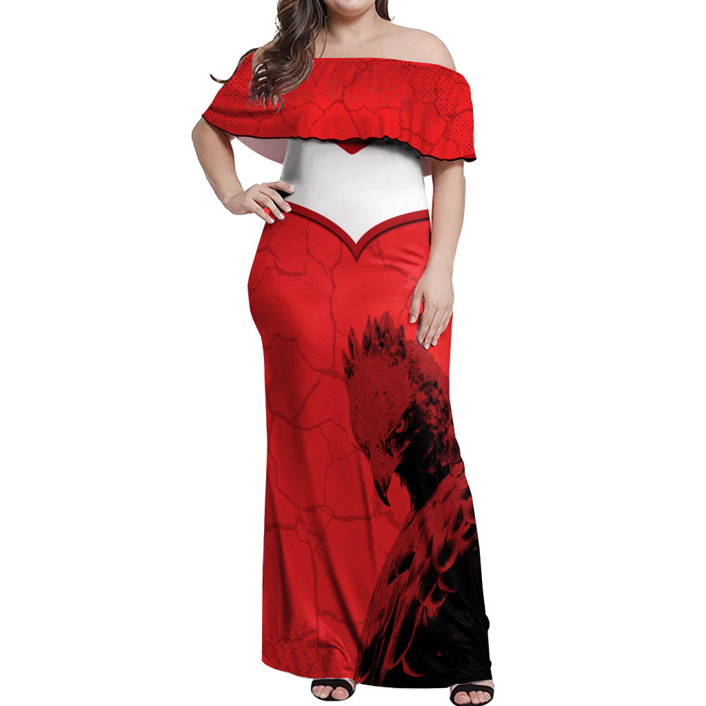 Austria Football Off Shoulder Maxi Dress Unsere Burschen Eagle Mascot