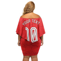 Personalized Austria Football Off Shoulder Short Dress Unsere Burschen Eagle Mascot