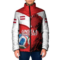 Personalized Austria Football Padded Jacket Unsere Burschen Eagle Mascot