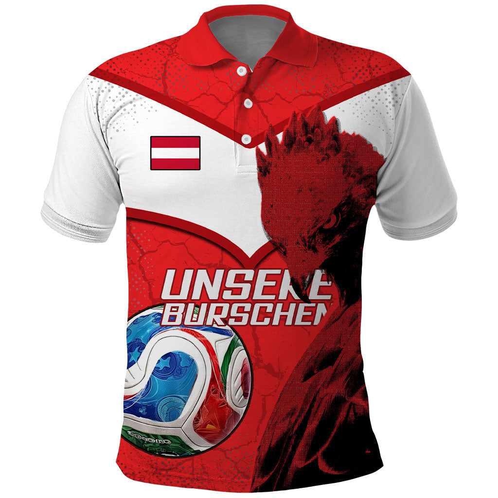 Personalized Austria Football Polo Shirt Unsere Burschen Eagle Mascot