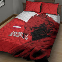 Austria Football Quilt Bed Set Unsere Burschen Eagle Mascot
