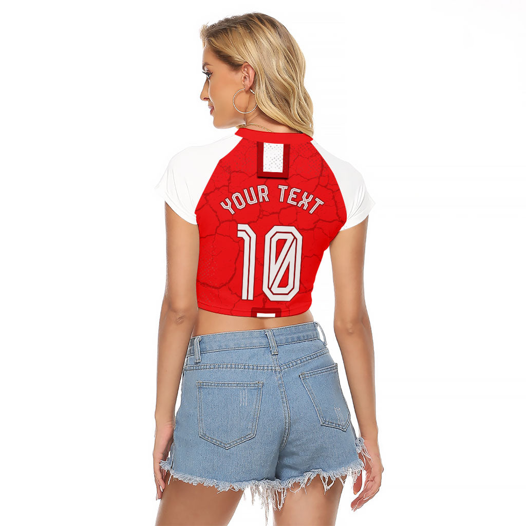 Personalized Austria Football Raglan Cropped T Shirt Unsere Burschen Eagle Mascot