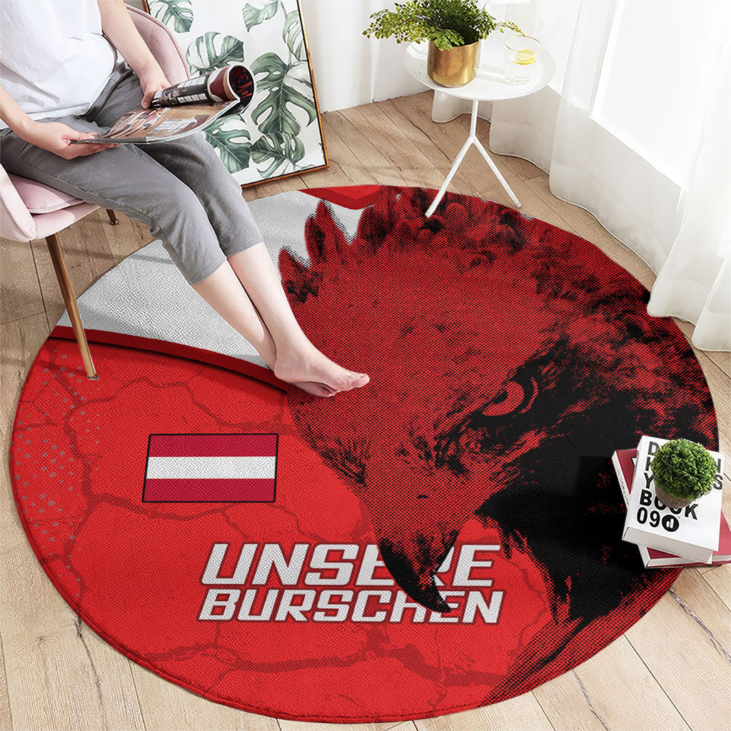 Austria Football Round Carpet Unsere Burschen Eagle Mascot