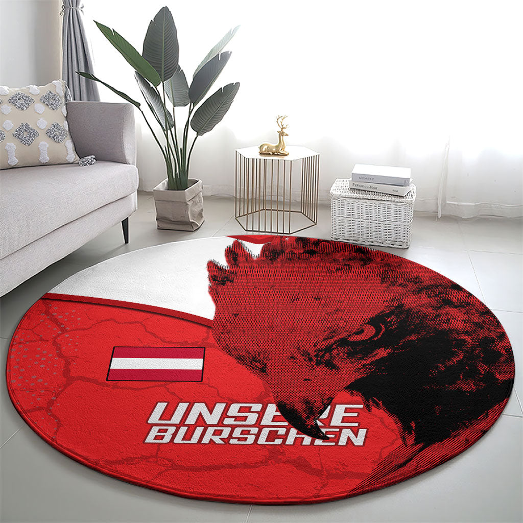 Austria Football Round Carpet Unsere Burschen Eagle Mascot