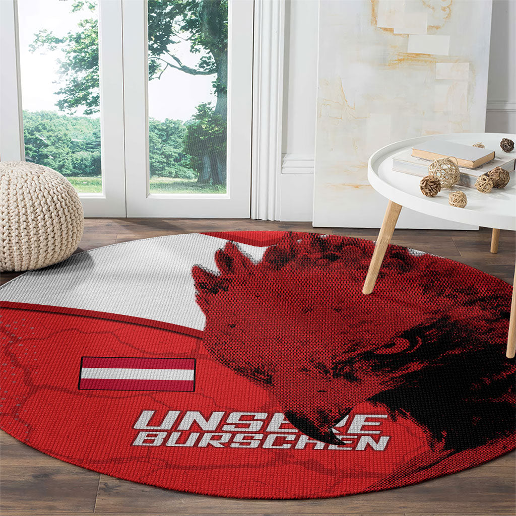 Austria Football Round Carpet Unsere Burschen Eagle Mascot