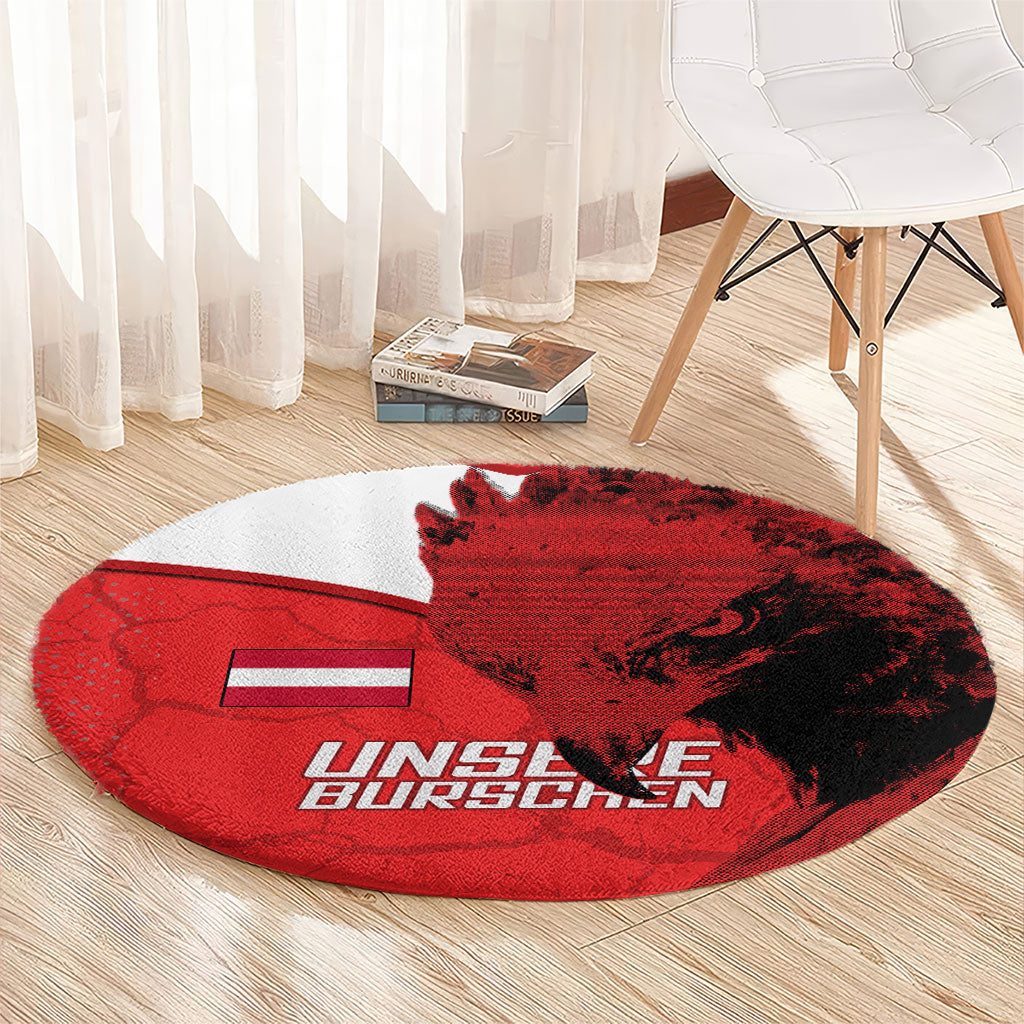 Austria Football Round Carpet Unsere Burschen Eagle Mascot
