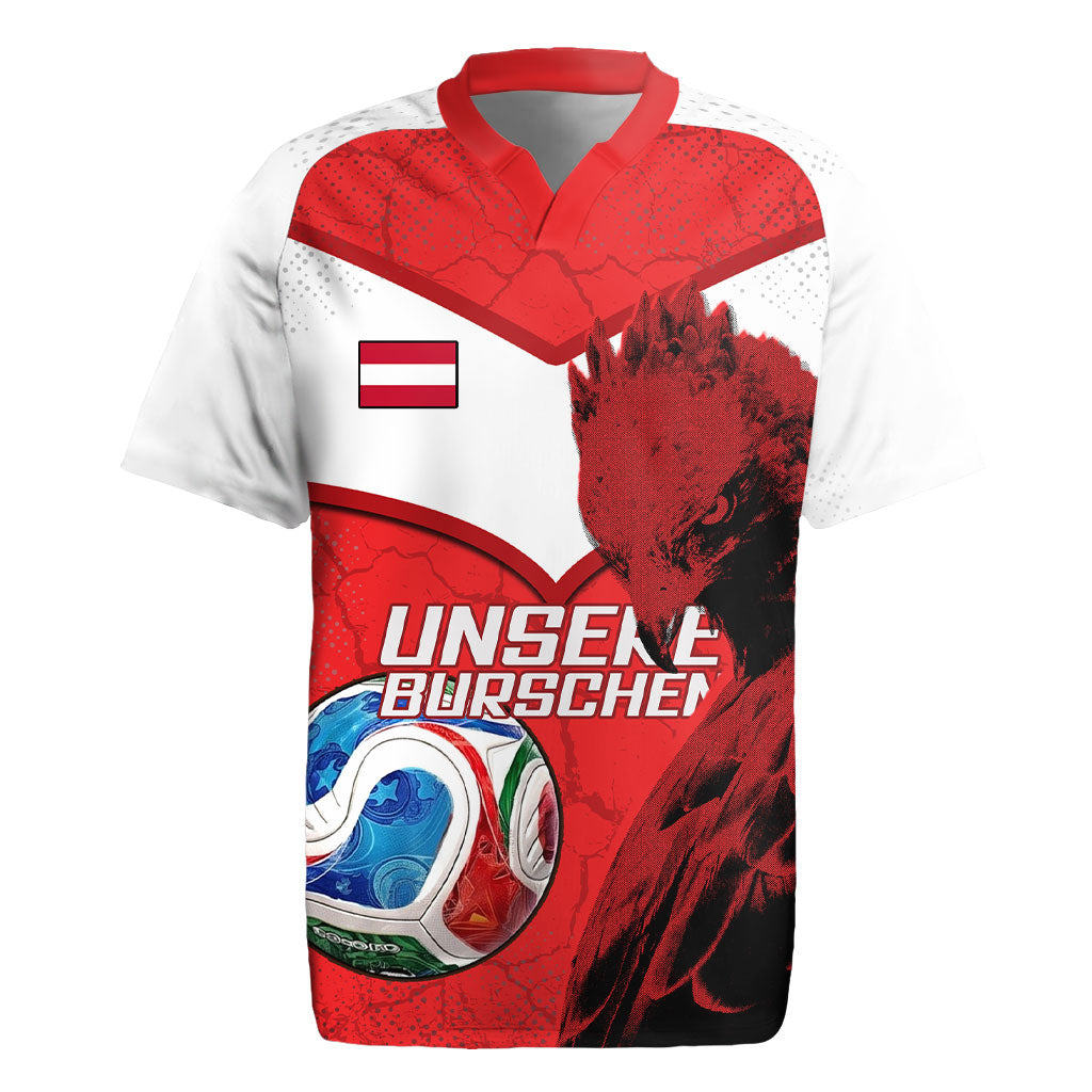 Personalized Austria Football Rugby Jersey Unsere Burschen Eagle Mascot