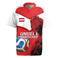 Personalized Austria Football Rugby Jersey Unsere Burschen Eagle Mascot