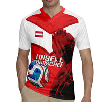 Personalized Austria Football Rugby Jersey Unsere Burschen Eagle Mascot